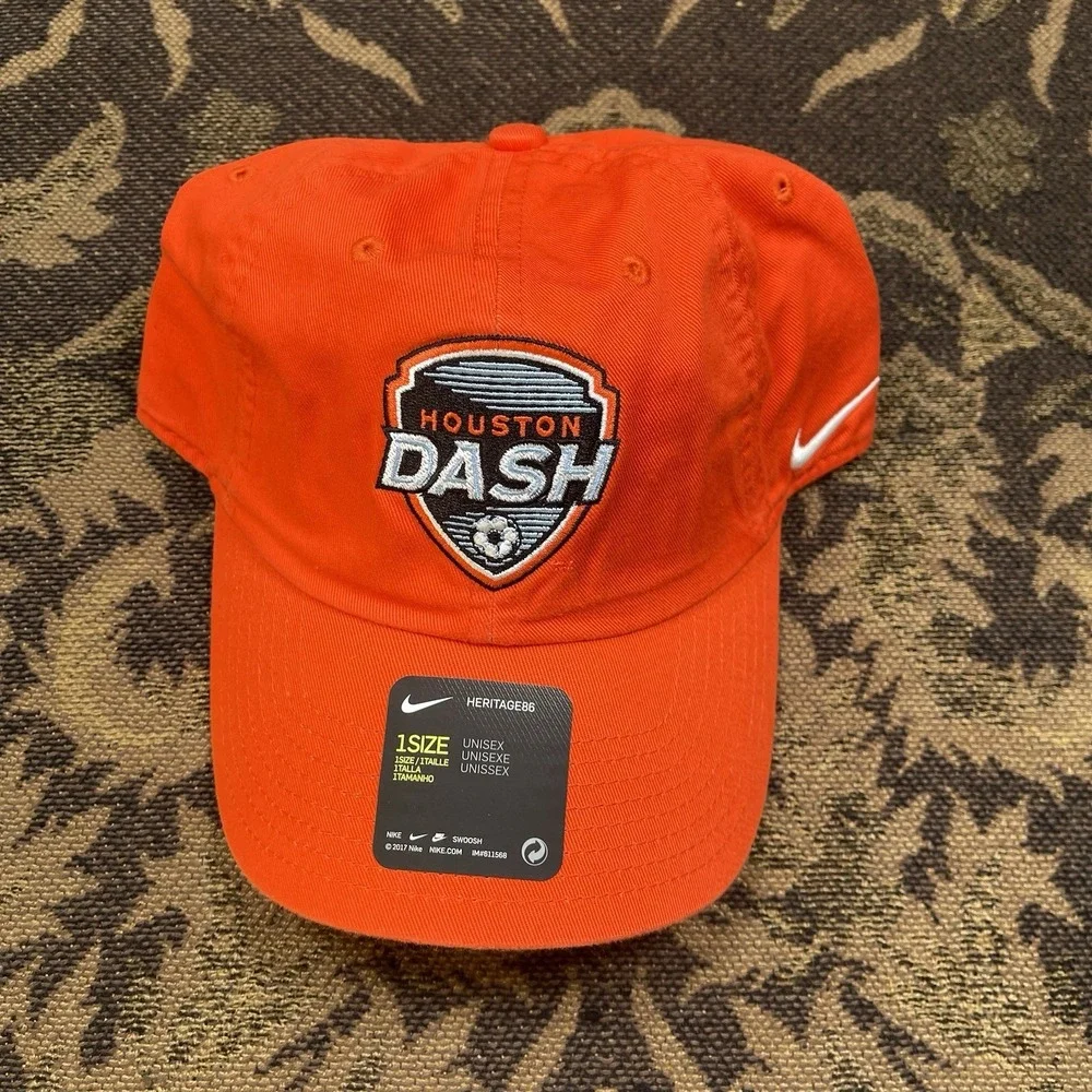 Nike Houston Dash FC NWSL Soccer Heritage86 adjustable Adult hat Orange New